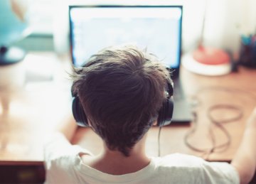 Child using laptop